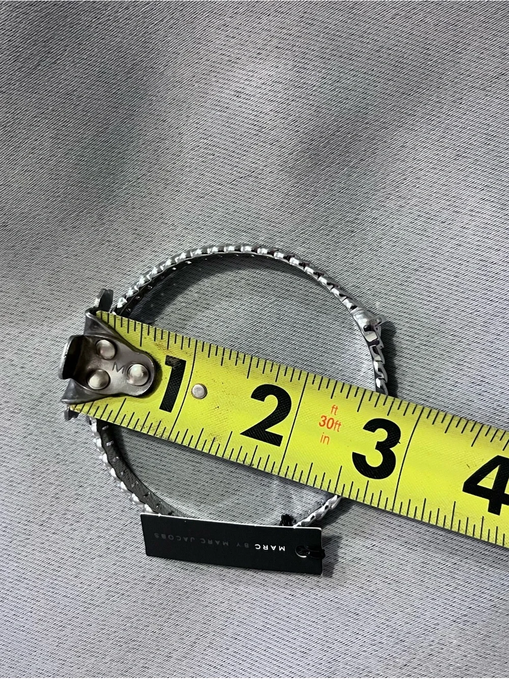 NWT Marc by Marc Jacobs Silver Logo Bangle Bracelet M/L
